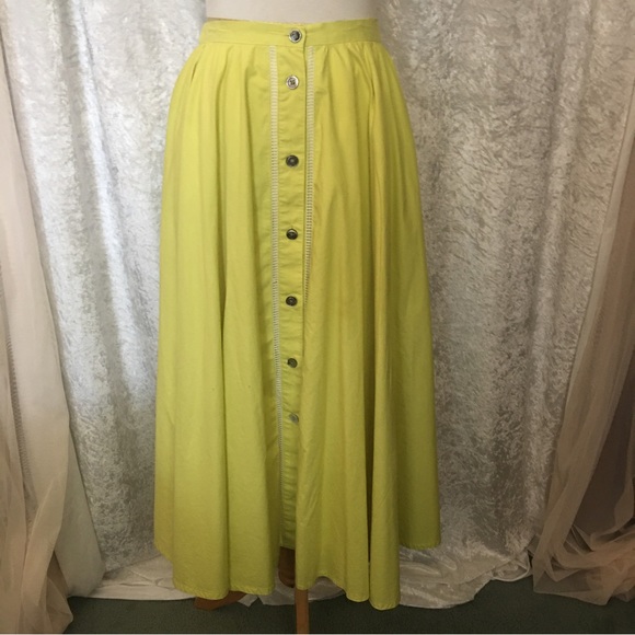 Greenleaf   Maxi Green Skirt 100% cotton. Size Small Vintage rare Unique - Picture 1 of 7